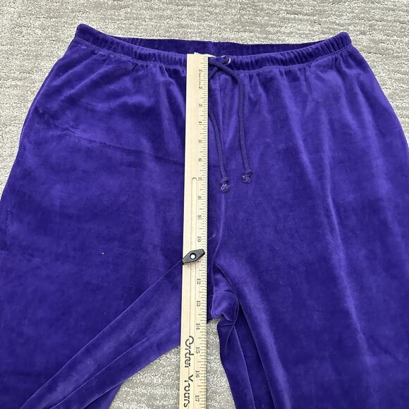 Quacker Factory Lounge Set Womens Large Purple Velour Rhinestone Cozy Pants - Picture 15 of 16